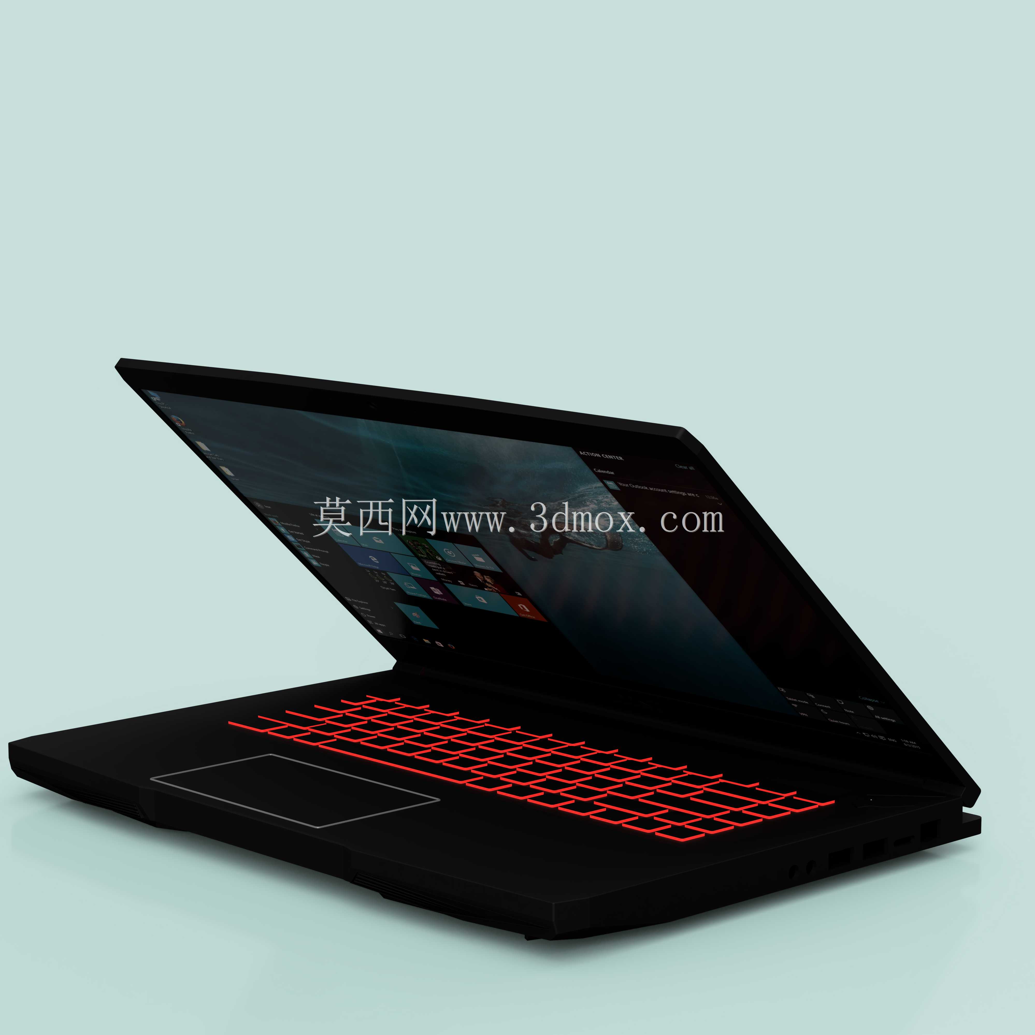 MSI GF63游戏笔记本电脑3d组装与移动盖