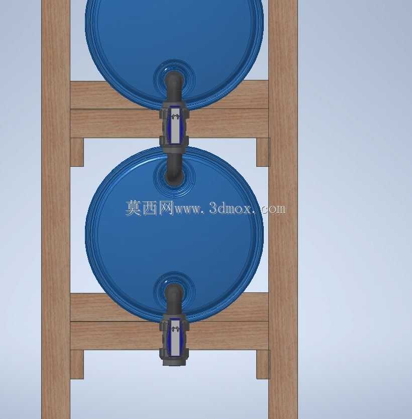 带4个55加仑塑料桶的储水器