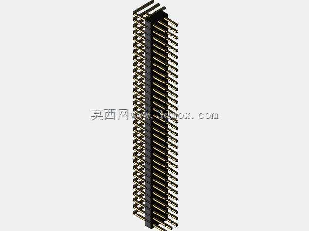 用于KiCAD的2.54mm引脚头三排直角