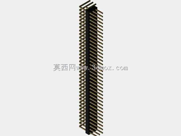 用于KiCAD的2.54mm引脚头三排直角