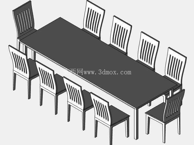 Meja Makan Kayu _木餐桌套装(10人)