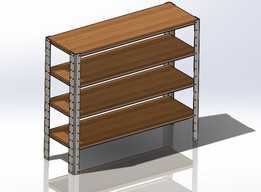 金属板储存架 3D