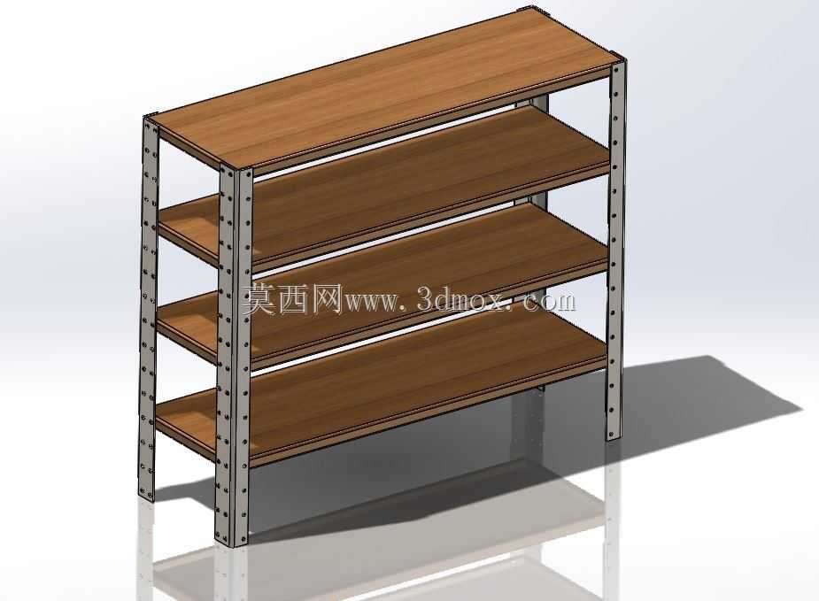 金属板储存架 3D