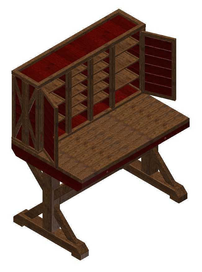 Mohagany和Pine Wood Desk