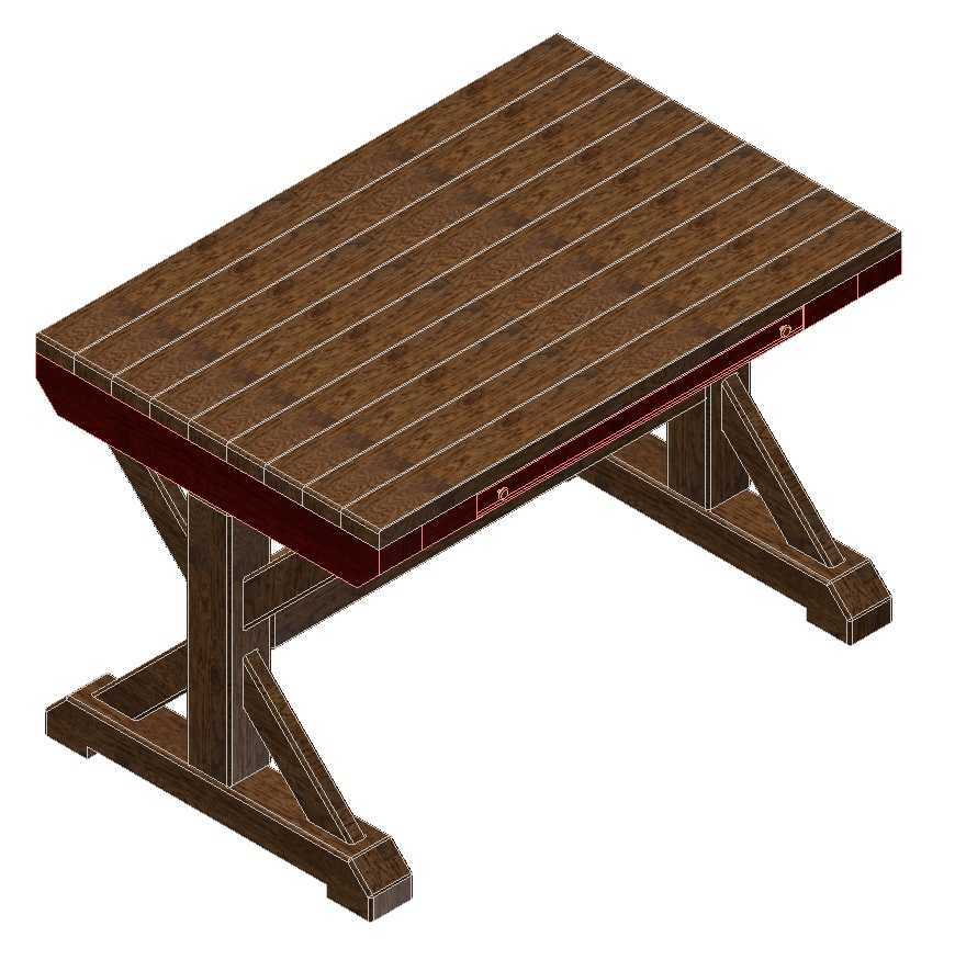 Mohagany和Pine Wood Desk