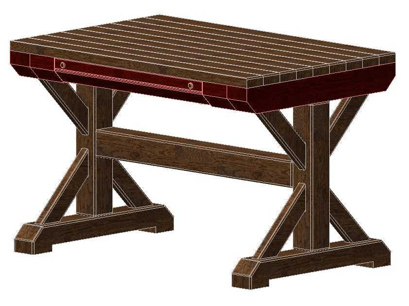 Mohagany和Pine Wood Desk