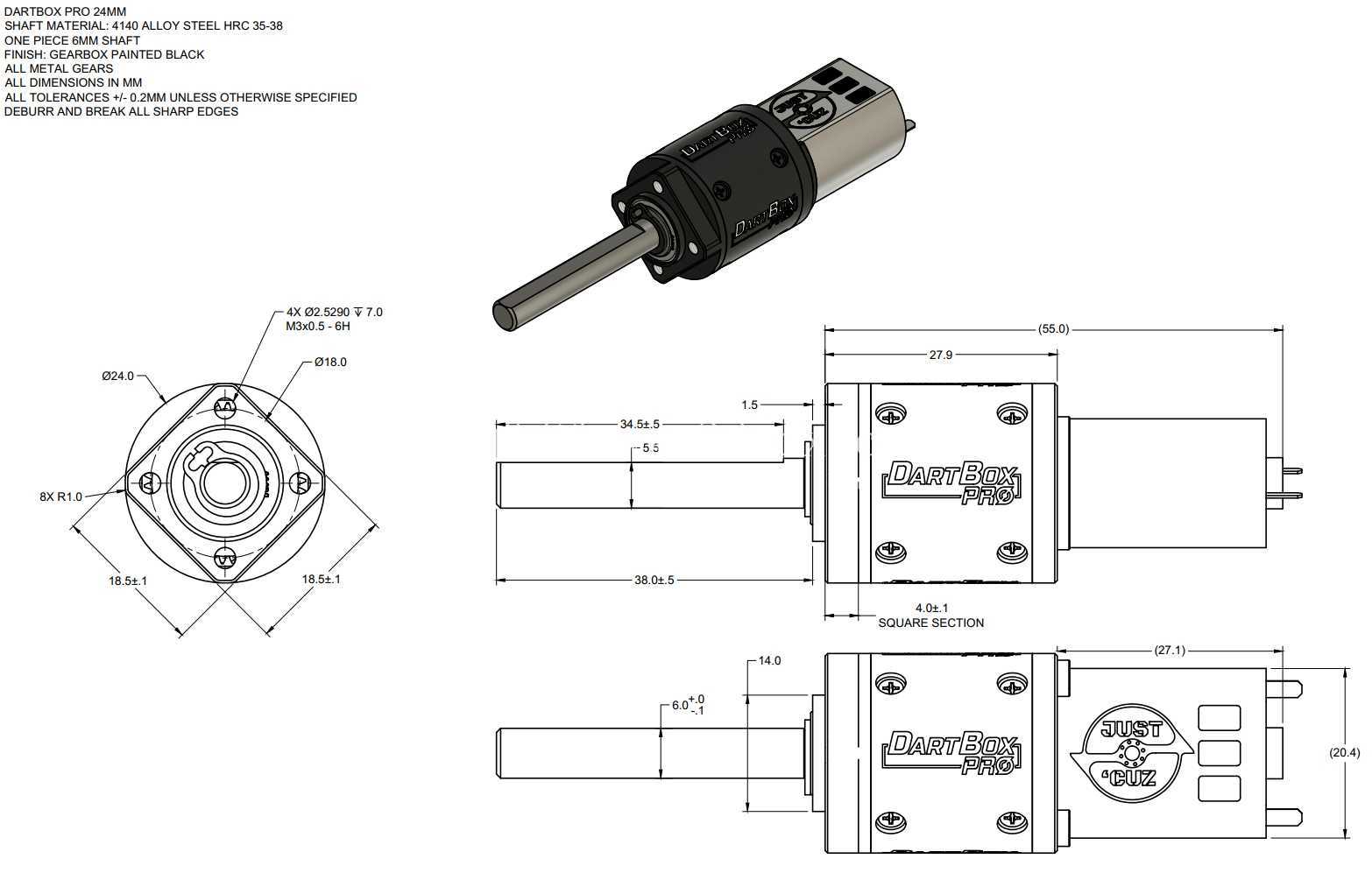  Dartbox Pro Prused Drive GearMotor����ս�������˼�����27��1 