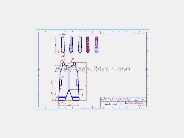 衣服的技术图DWG