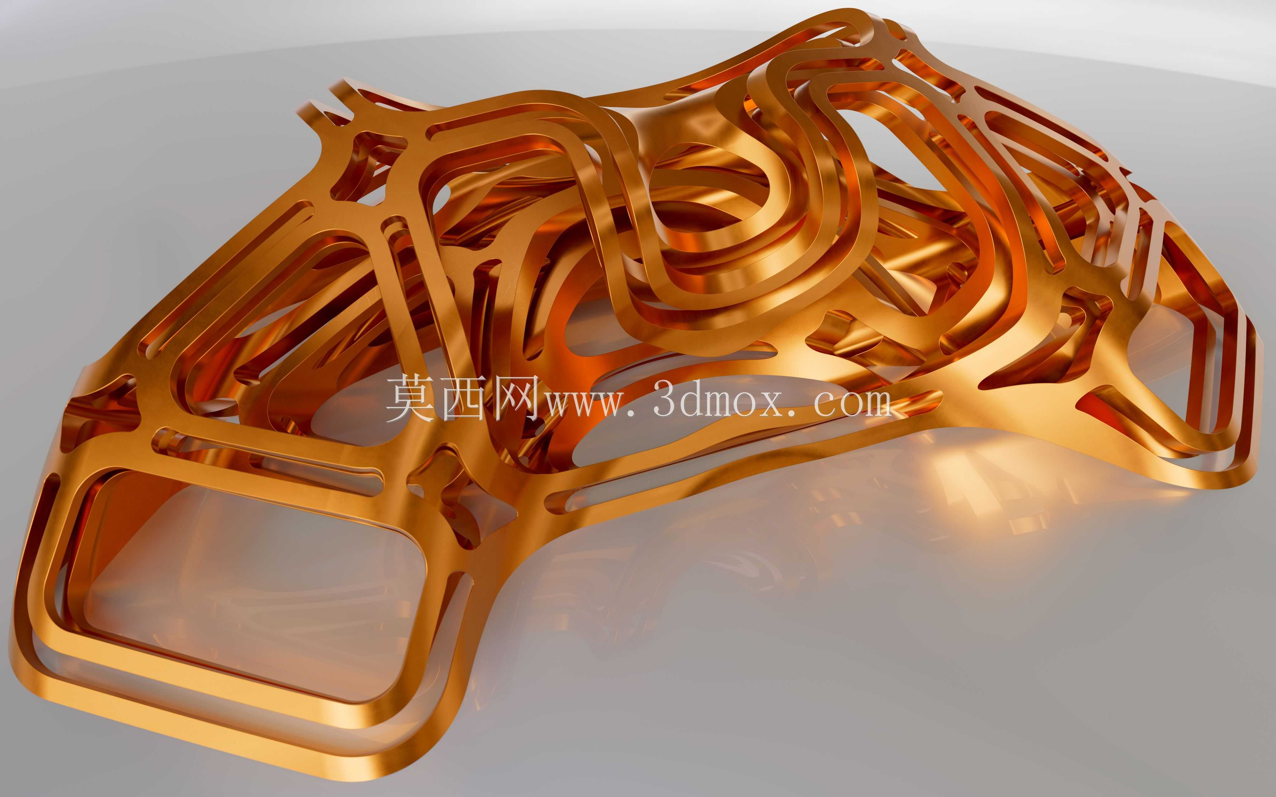 倒角立方角投影导出的 3D 抽象形状,方法 2