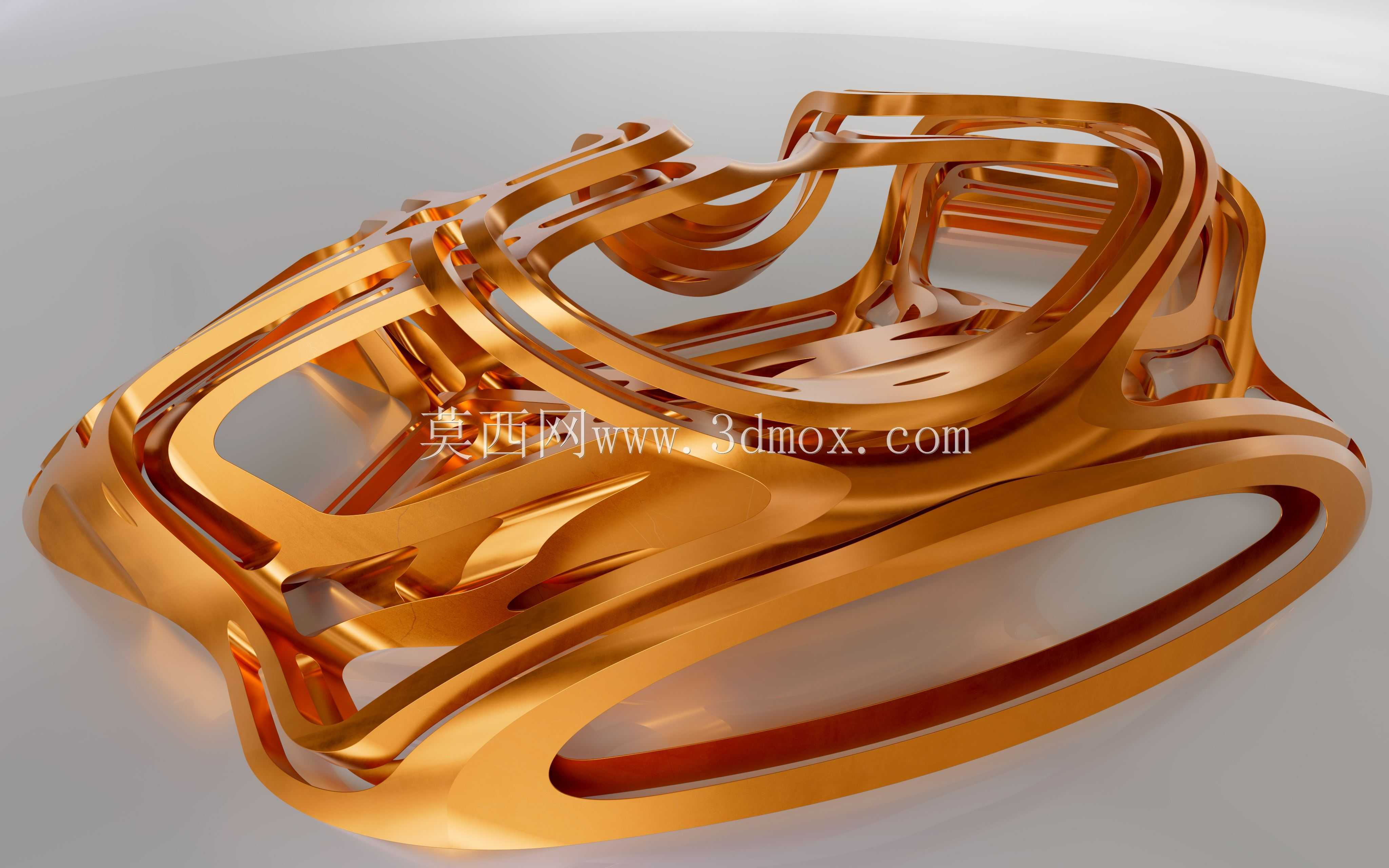 倒角立方角投影导出的 3D 抽象形状,方法 2