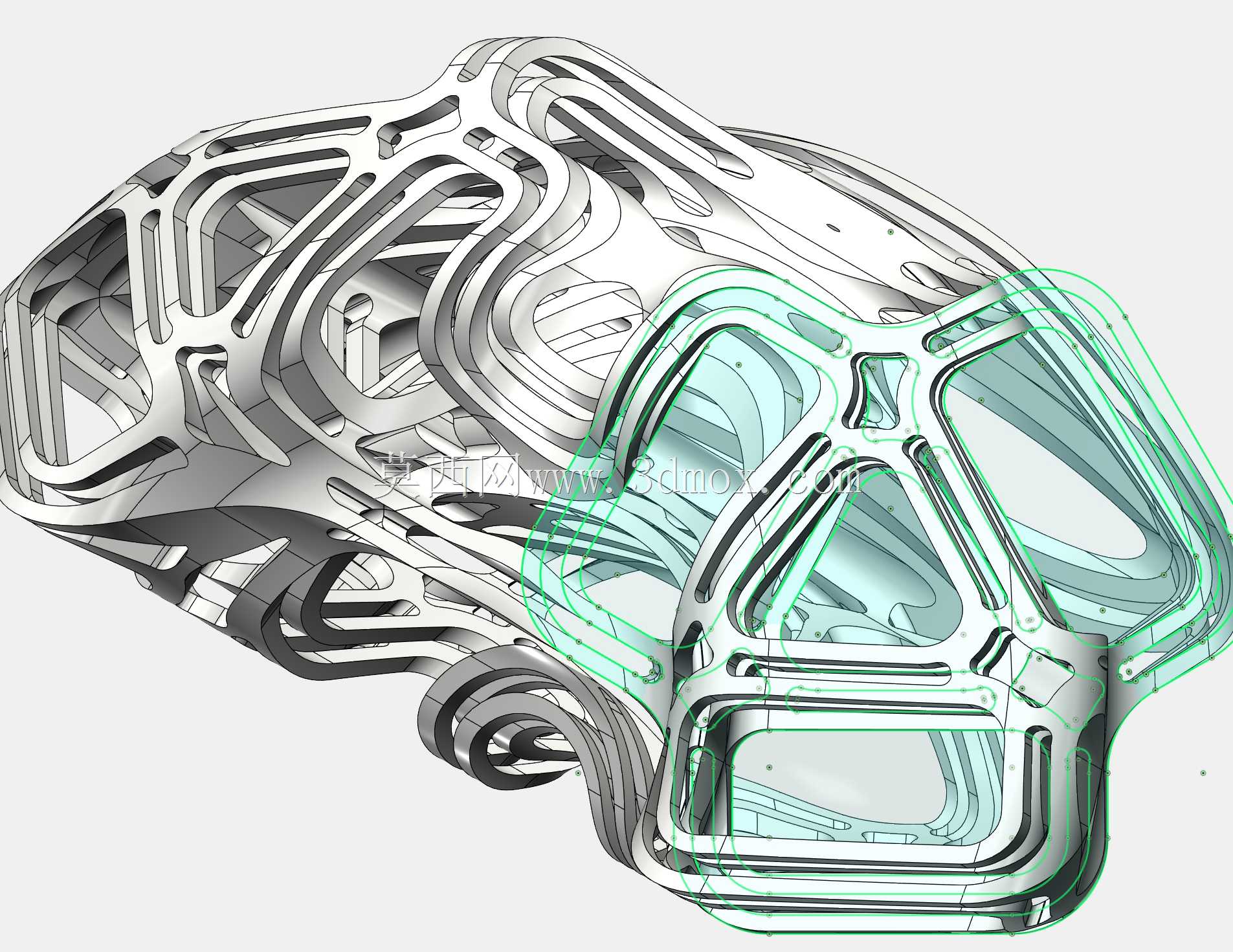 倒角立方角投影导出的 3D 抽象形状,方法 2