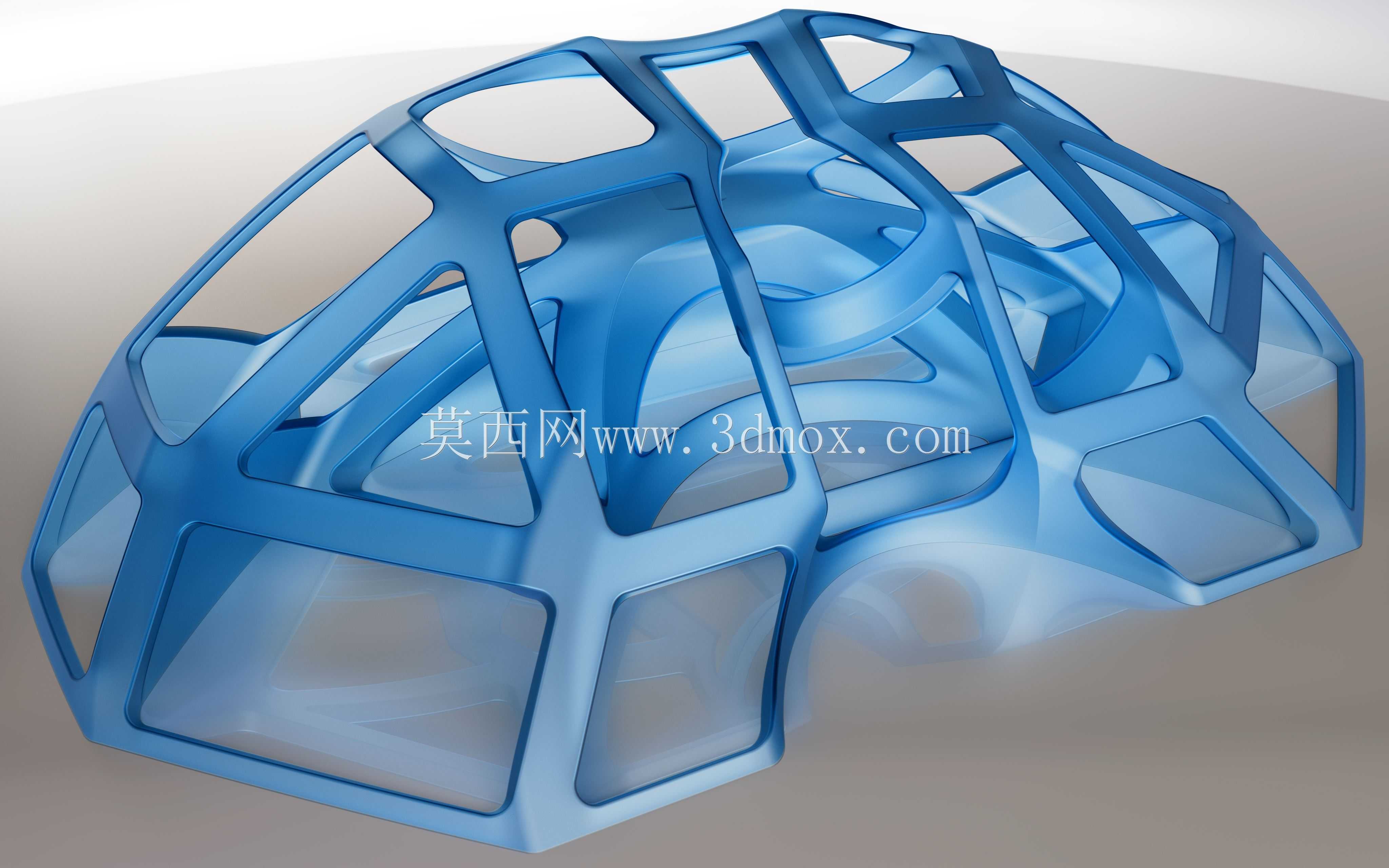 倒角的立方角投影衍生的3D抽象形状