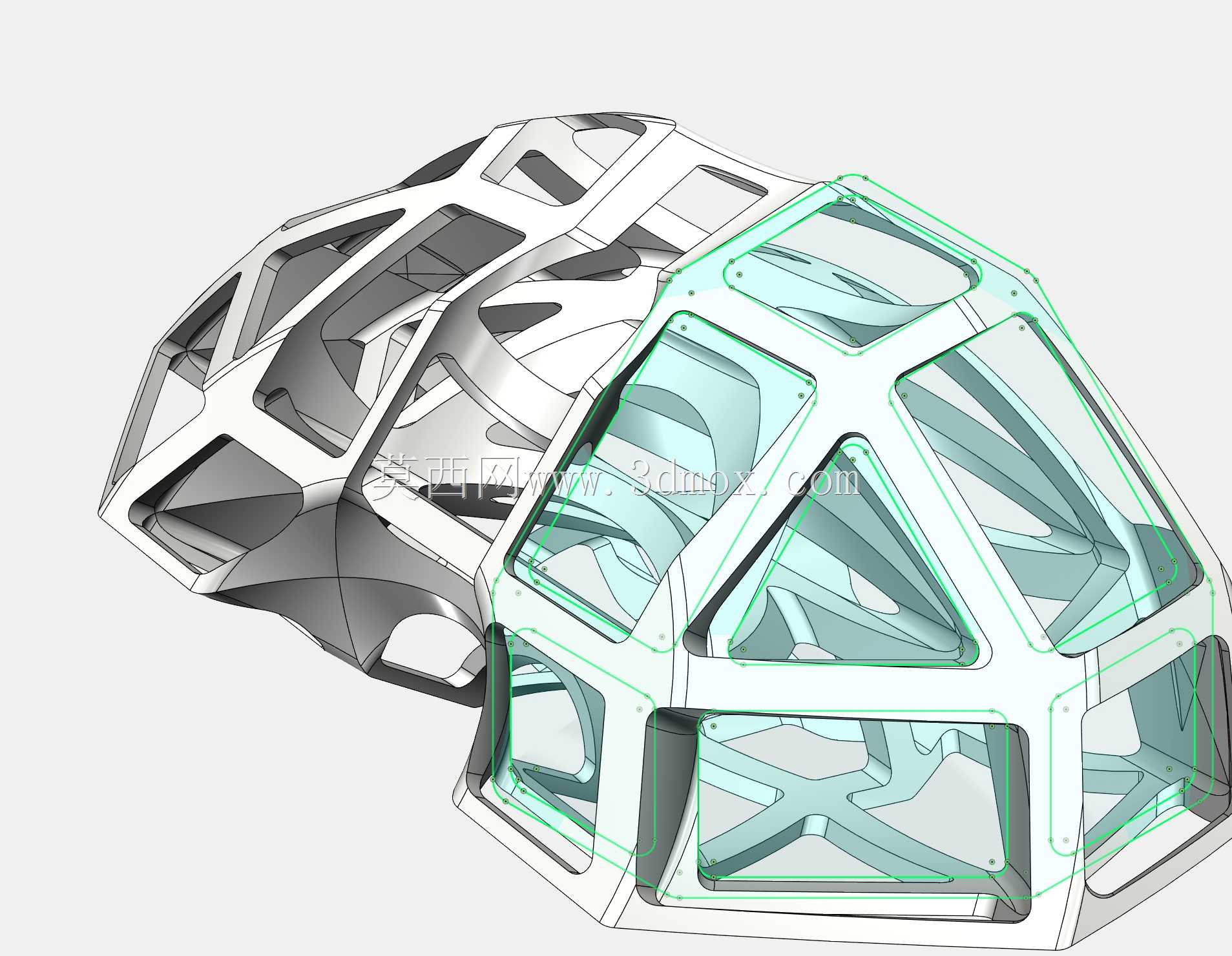 倒角的立方角投影衍生的3D抽象形状