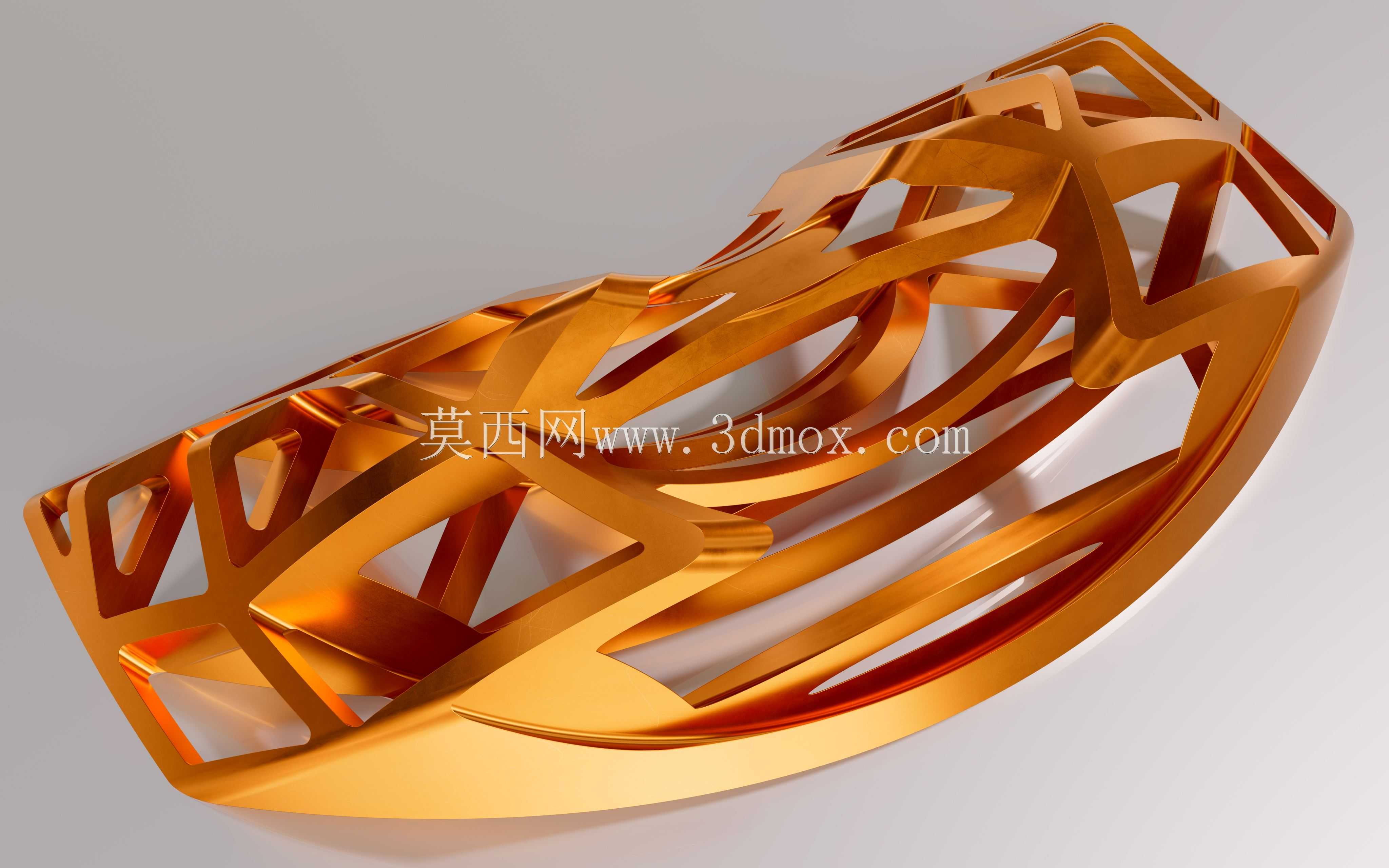 倒角的立方角投影派生的3D抽象形状,尝试两次使用任意修改