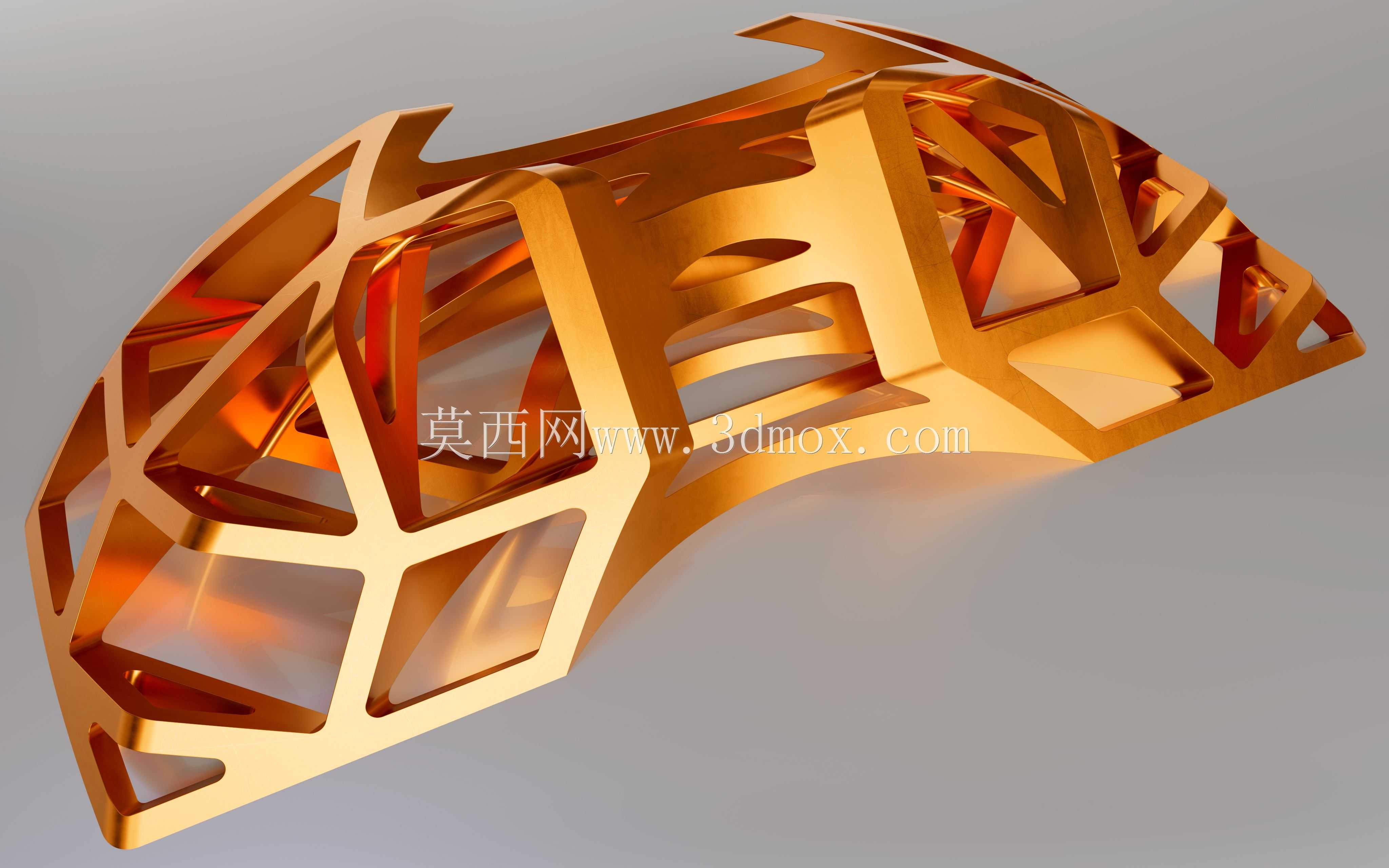 倒角的立方角投影派生的3D抽象形状,尝试两次使用任意修改