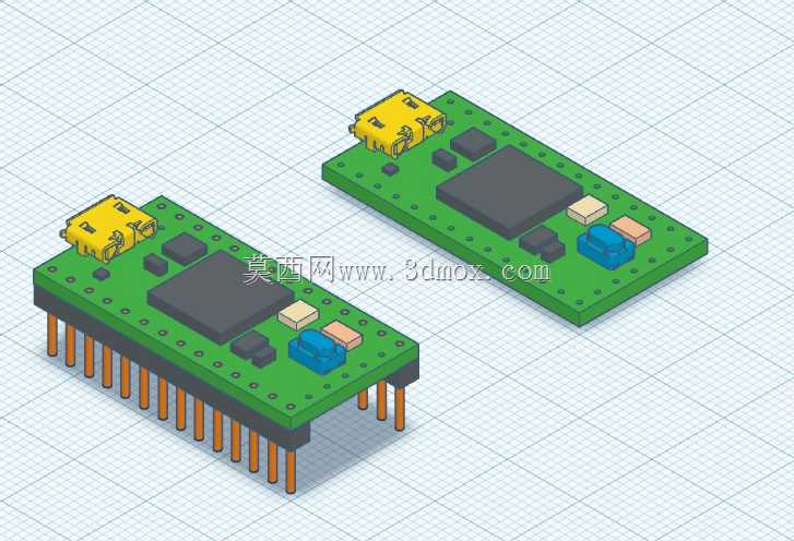 Teensyduino 4.0具有最大组件的尺寸精确模型 - 带有/没有销钉