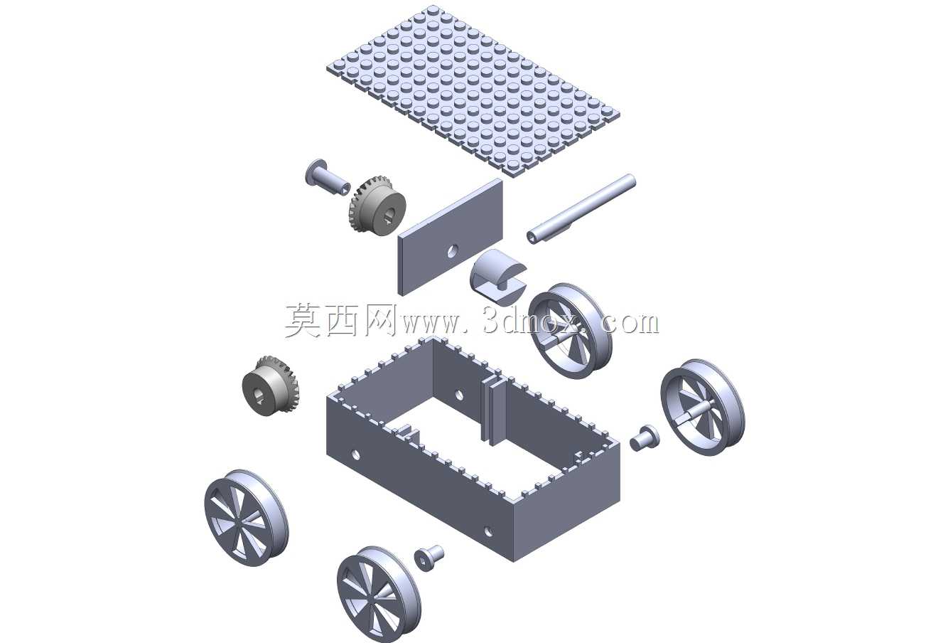 橡皮筋驱动玩具车