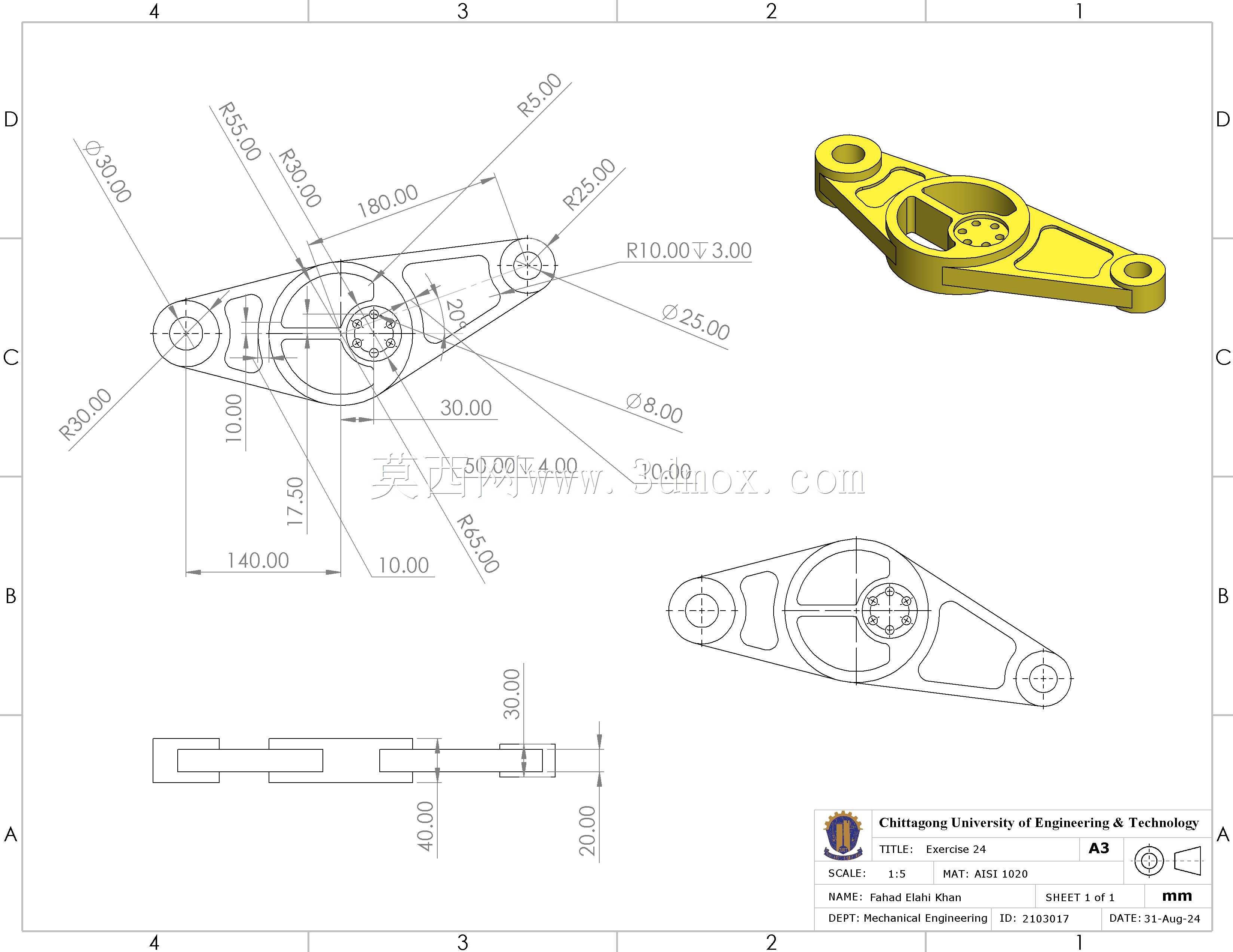  AISI 1020�����boss�������и���Ӻ�Բ��ͼ�� </p>