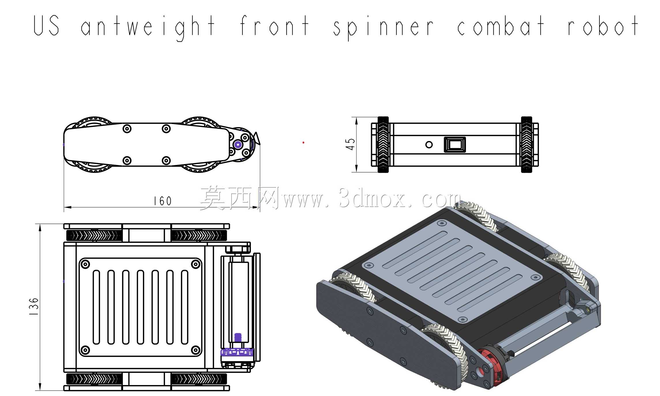 lilspin,美国的静物前旋转器战斗机器人(454G)