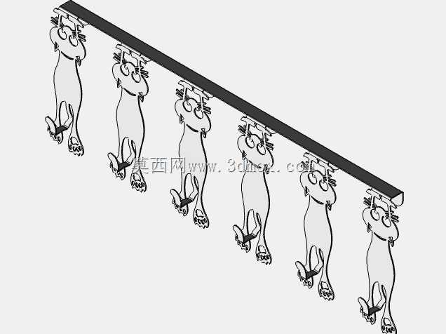 6 x 猫门挂钩,采用涂层不锈钢板制成