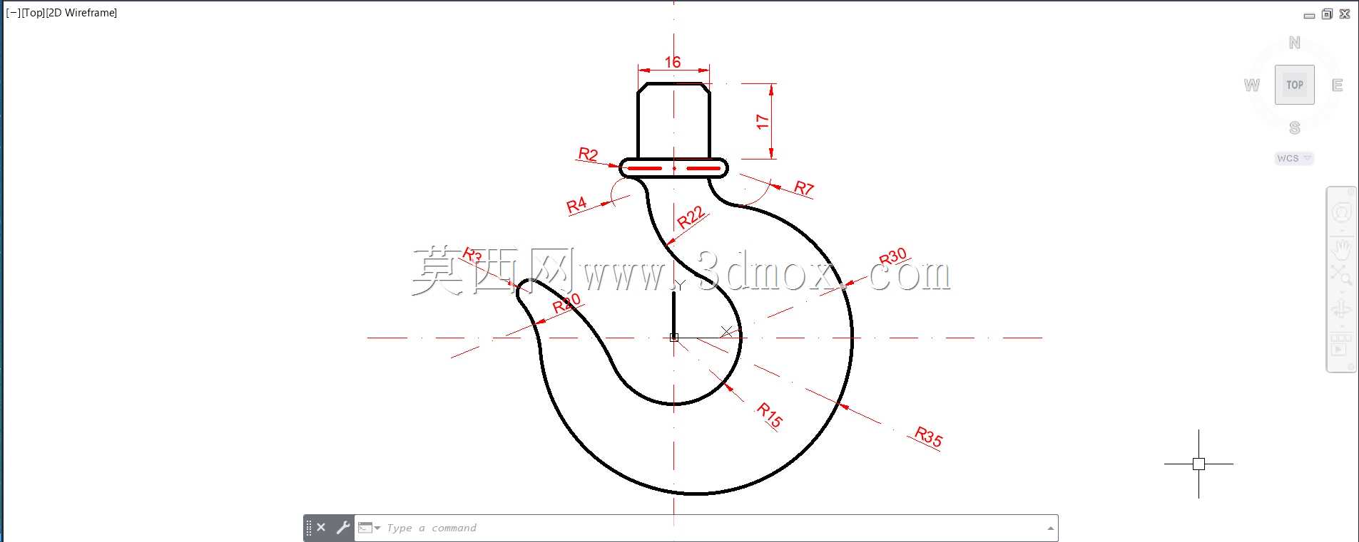 2D简单的媒介设计示例在AutoCAD 3D中 - 程序