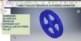  v-belt Pulley in Autodesk Inventor || �����˽̳�||  CAD�̳�|| ������Ʒ�����