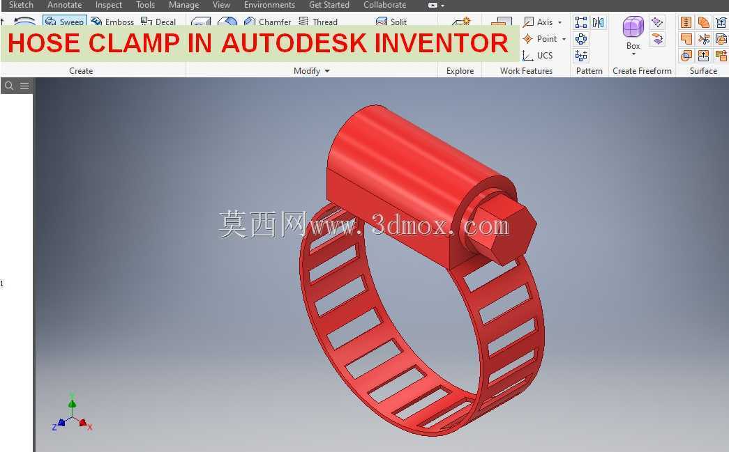 Autodesk Inventor 中的软管夹 || Inventor 教程 || Cad 教程 || 3D 建模 || Cad 基础知识