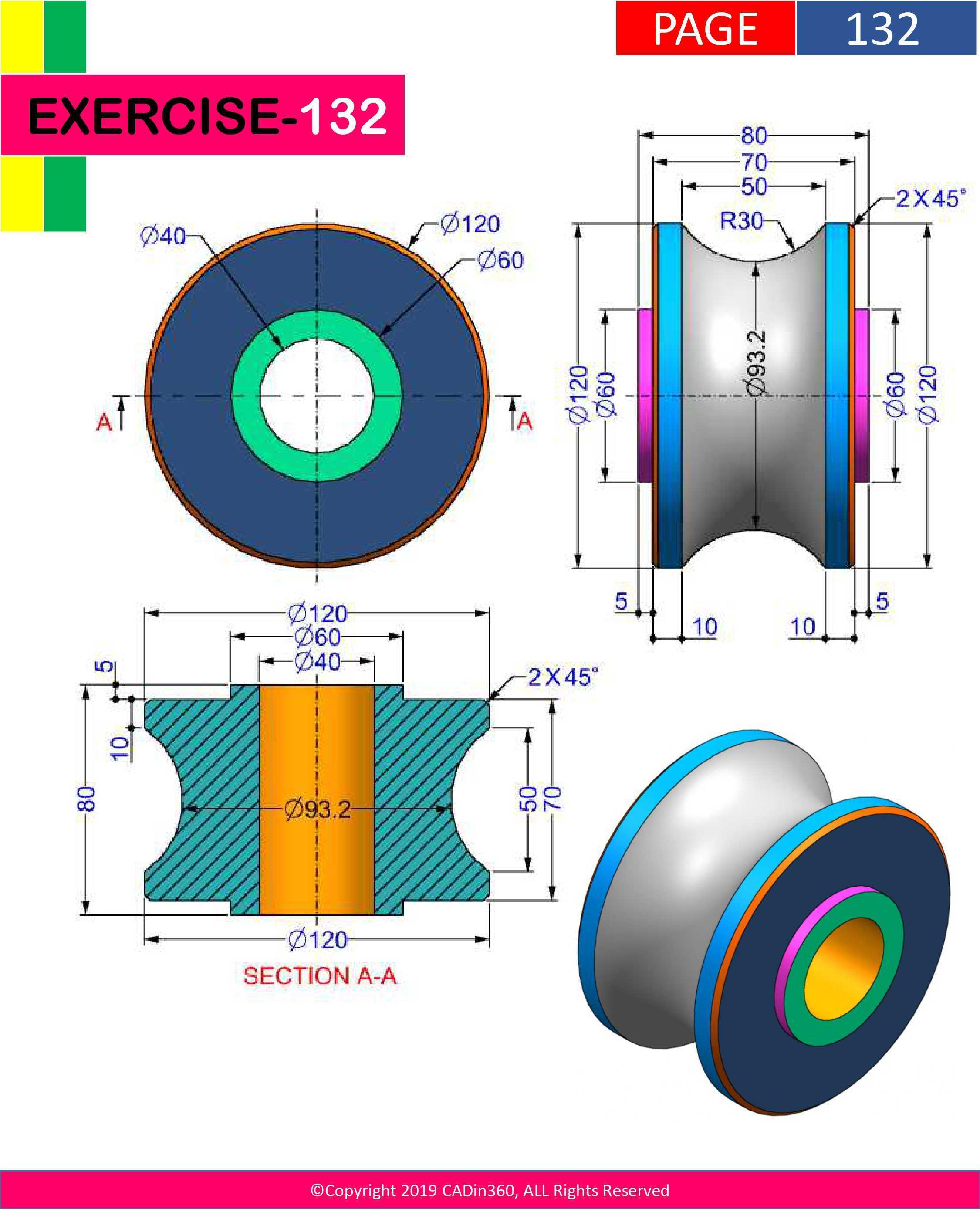 3D CAD基本练习/132/Autodesk Inventor Pro