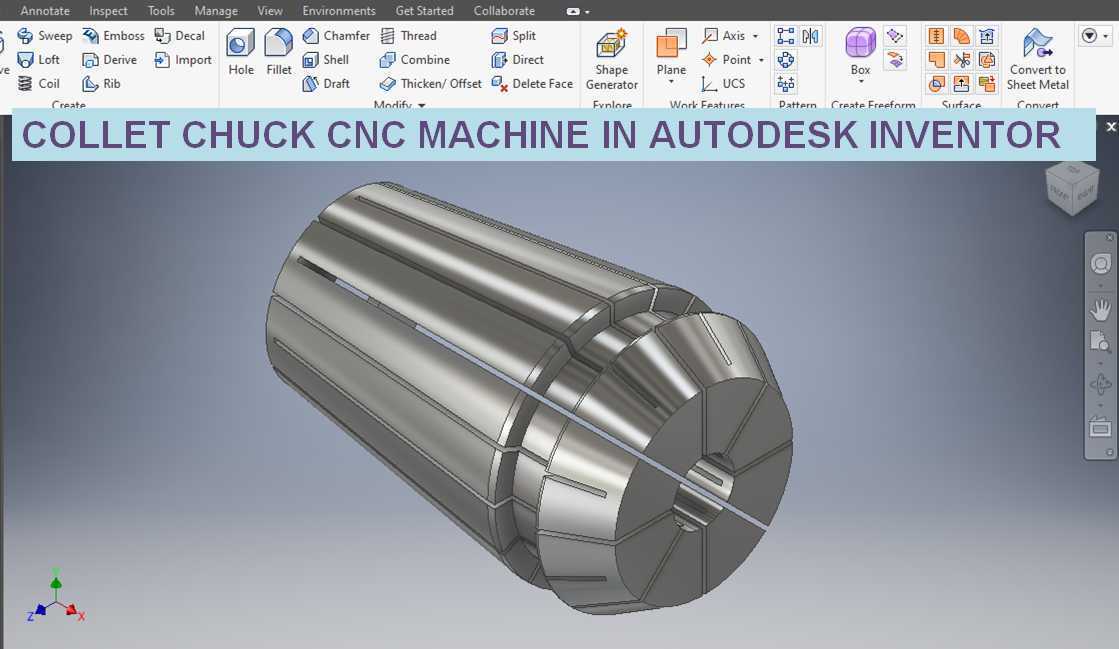 Autodesk Inventor 中的弹簧夹头数控机床 || Inventor 教程 || Cad 教程 | Autodesk