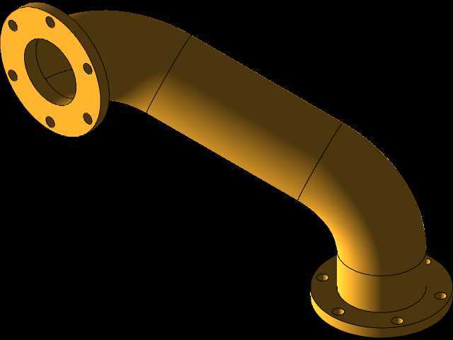autodesk发明家中带有法兰的项目曲线管道|| 发明家教程|| 发明家绘制3D CAD