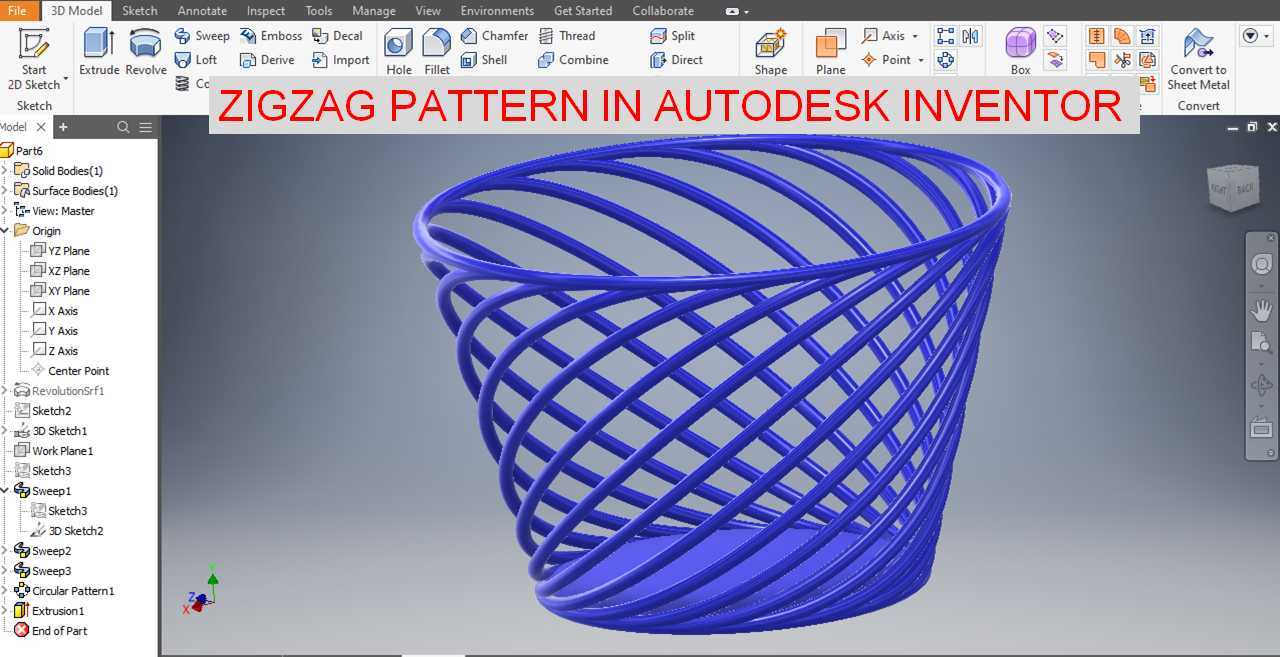 Autodesk Inventor中的篮子曲折设计|| 发明人教程|| CAD教程|| autodeskinventor
