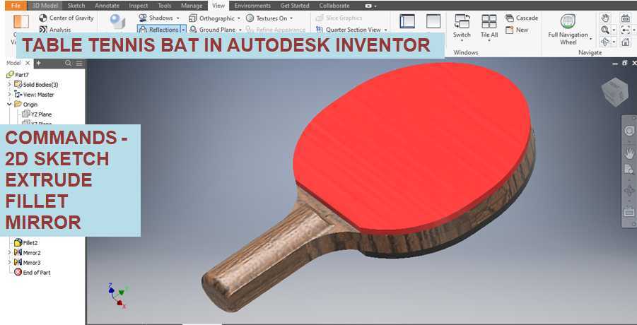 Autodesk Inventor 中的乒乓球拍 || Autodesk Inventor 基础知识 || Inventor 教程