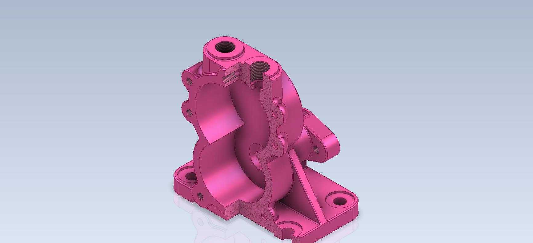 3D CAD基本锻炼/偏心活塞泵/齿轮泵车身/孟加拉邦/bomba de Engranes/autodesk Inventor Pro