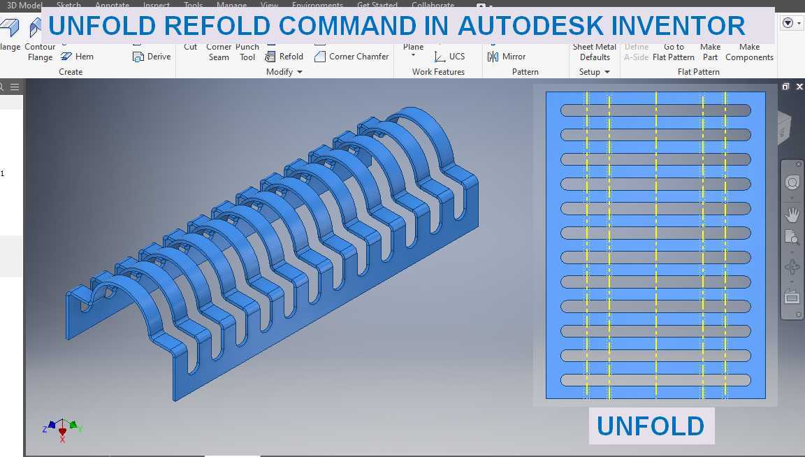 fold \ u0026 redold命令在autodesk发明家|| Autodesk Inventor钣金|| 发明人教程