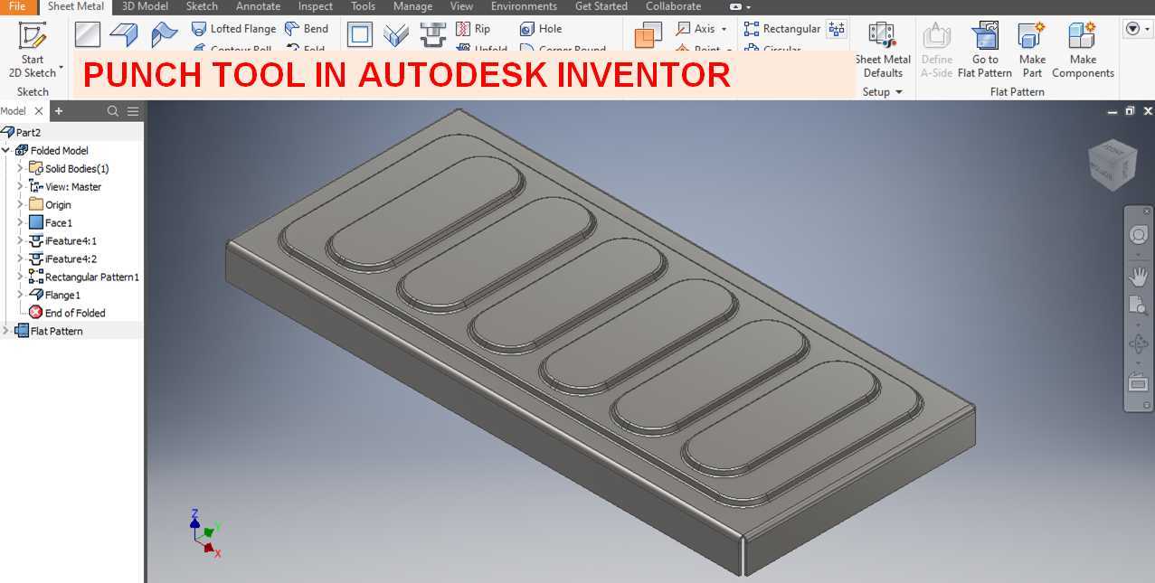Autodesk Inventor中的打孔工具|| Autodesk Inventor钣金教程|| 发明人教程