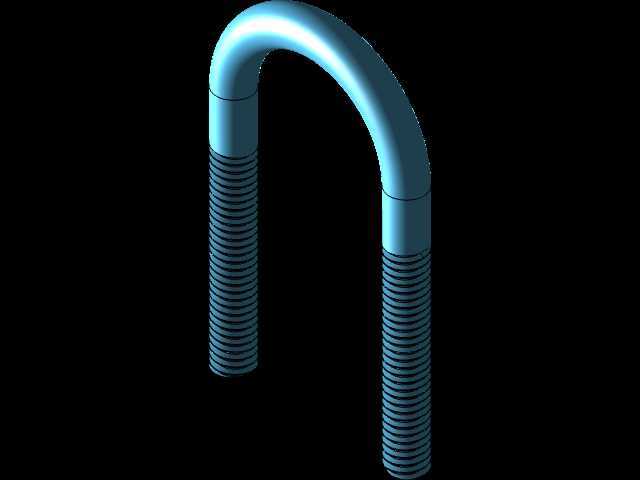 3D CAD ������ϰ U ����˨�ܼ�/Abrazadera de tube con perno en U/Autodesk Inventor Pro
