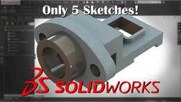 SolidWorks 初学者教程 – 练习 39(仅 5 个草图!)