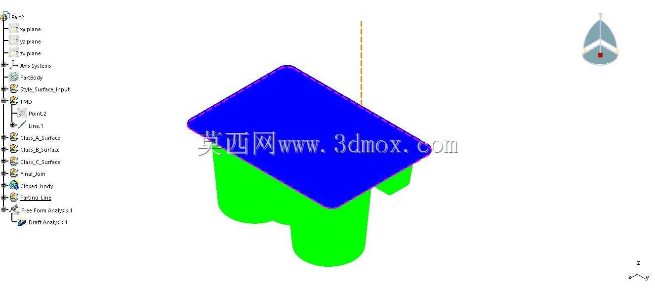 汽车杯架| A类A-B-C表面模型| Catia V5