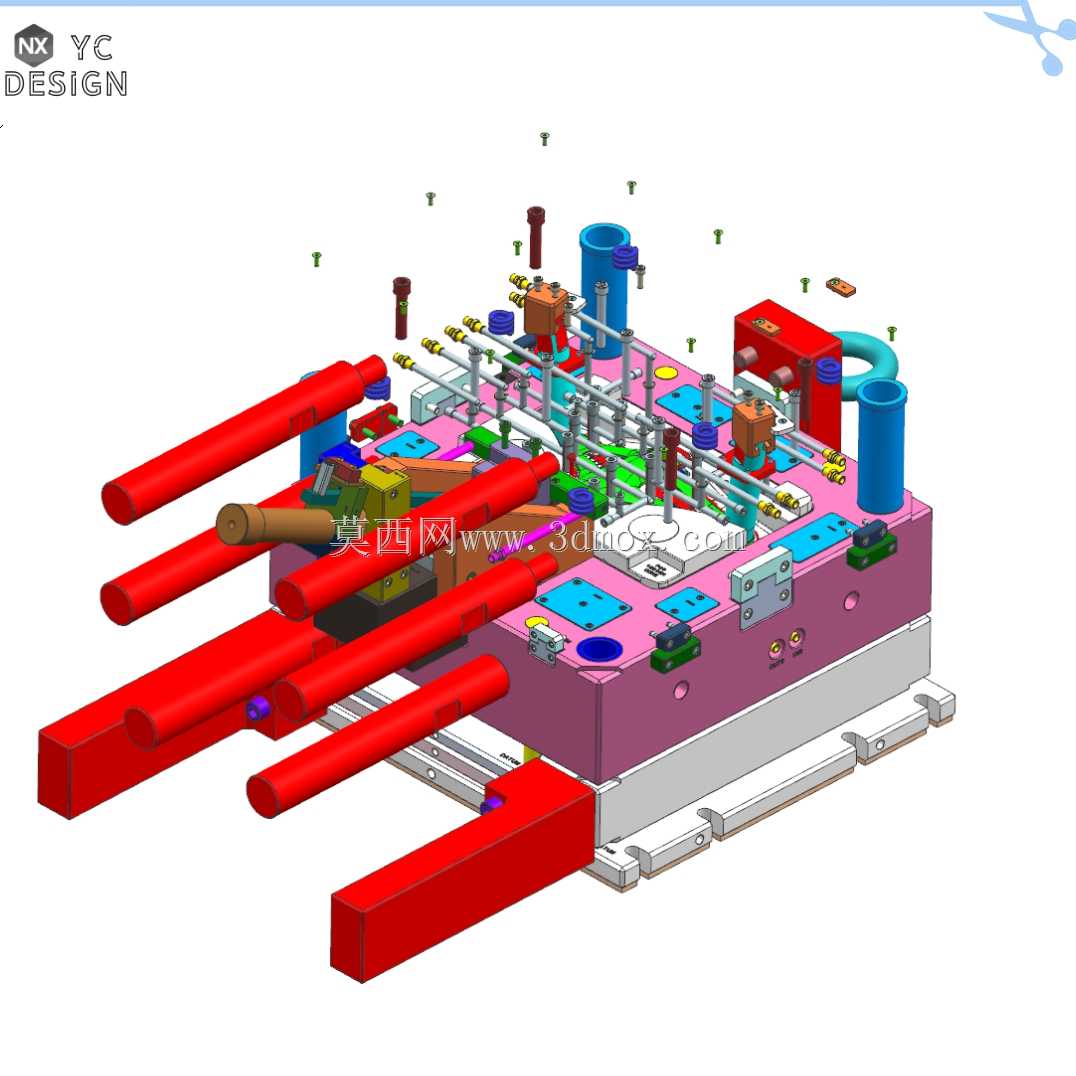 (注入模具DR18051)一对大型弧芯注射模具结构案例