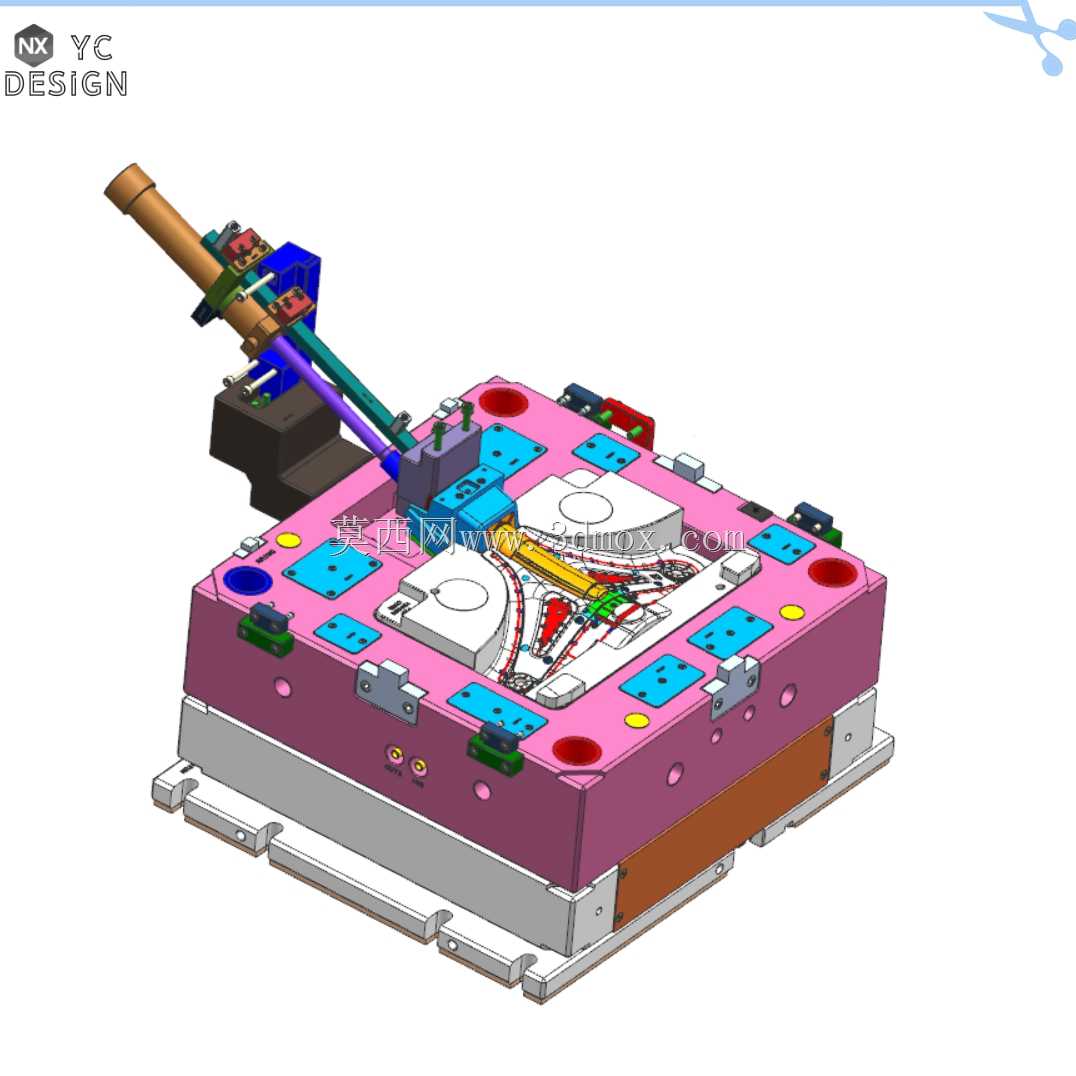 (注入模具DR18051)一对大型弧芯注射模具结构案例