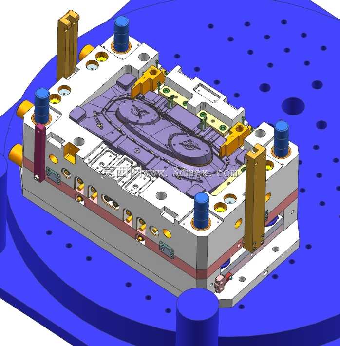 注塑模具-旋转双色模具图