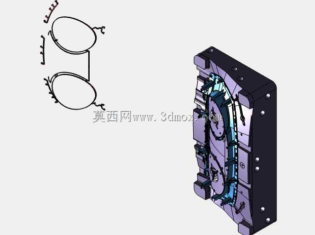 注塑模具-旋转双色模具图