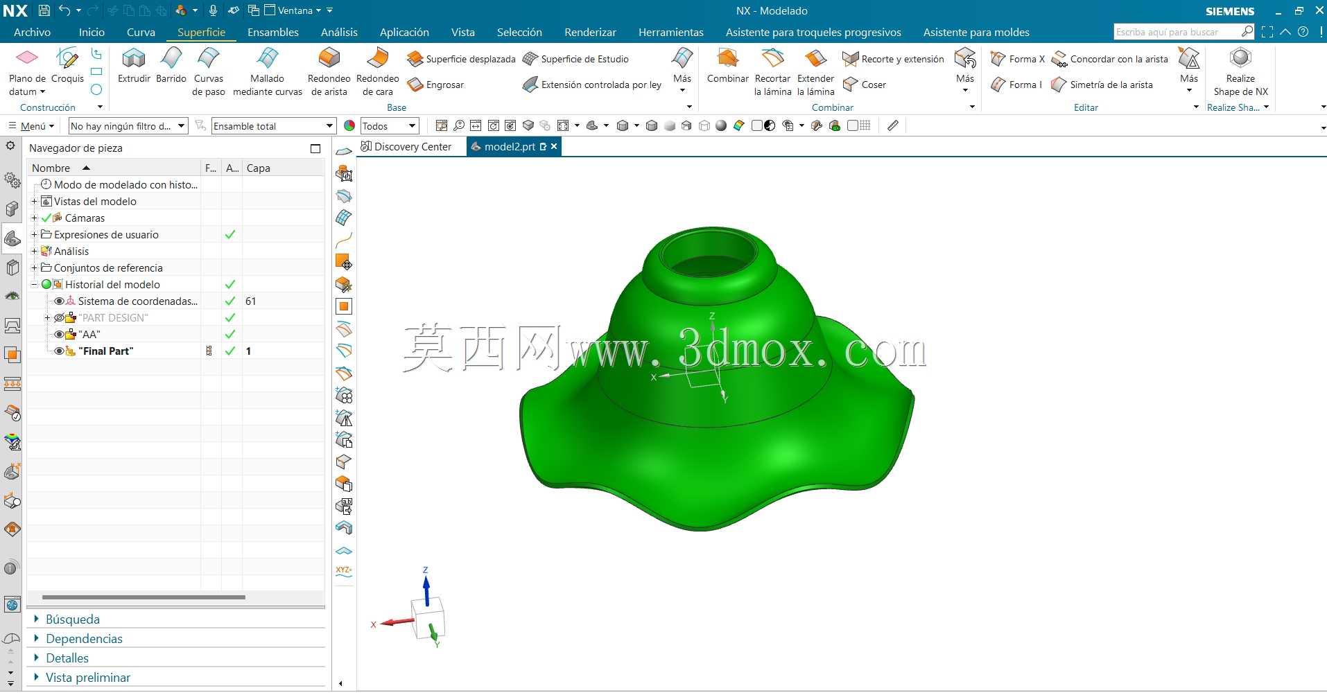 模型de de pieza con体面