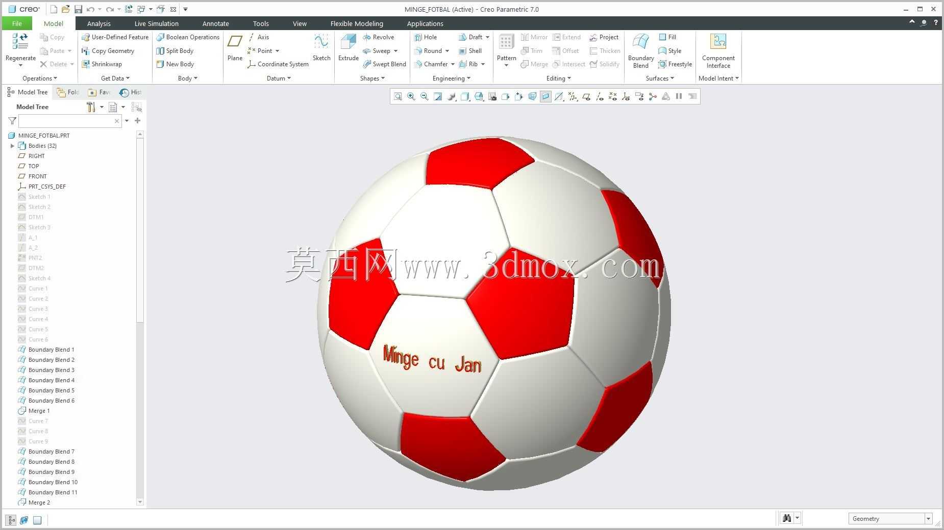 Creo PTC �е� Minge fotbal ʵ��