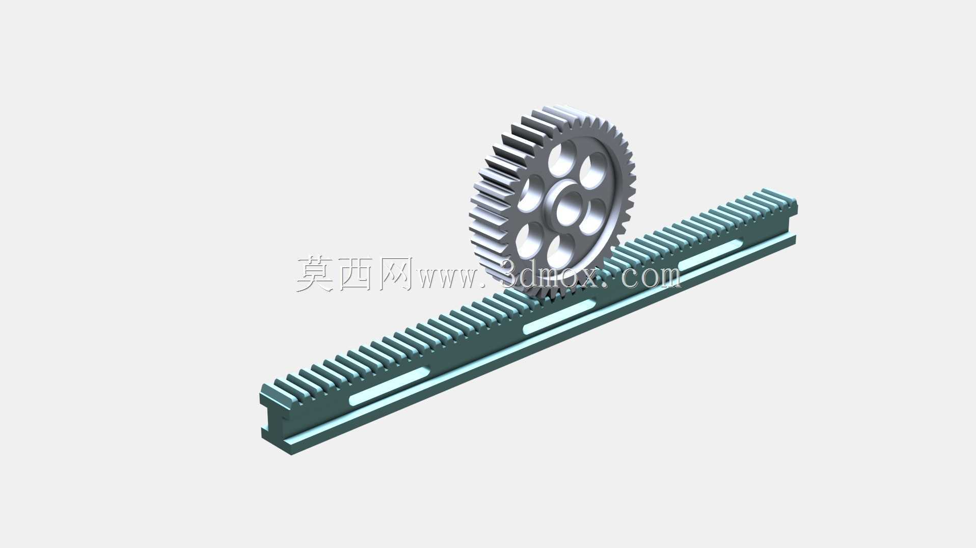 动画。矩形齿条和小齿轮。