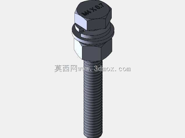 六角头螺钉 M4x0.7 x30 平垫圈 种植垫圈 螺母