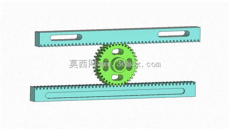 动画双齿条和小齿轮