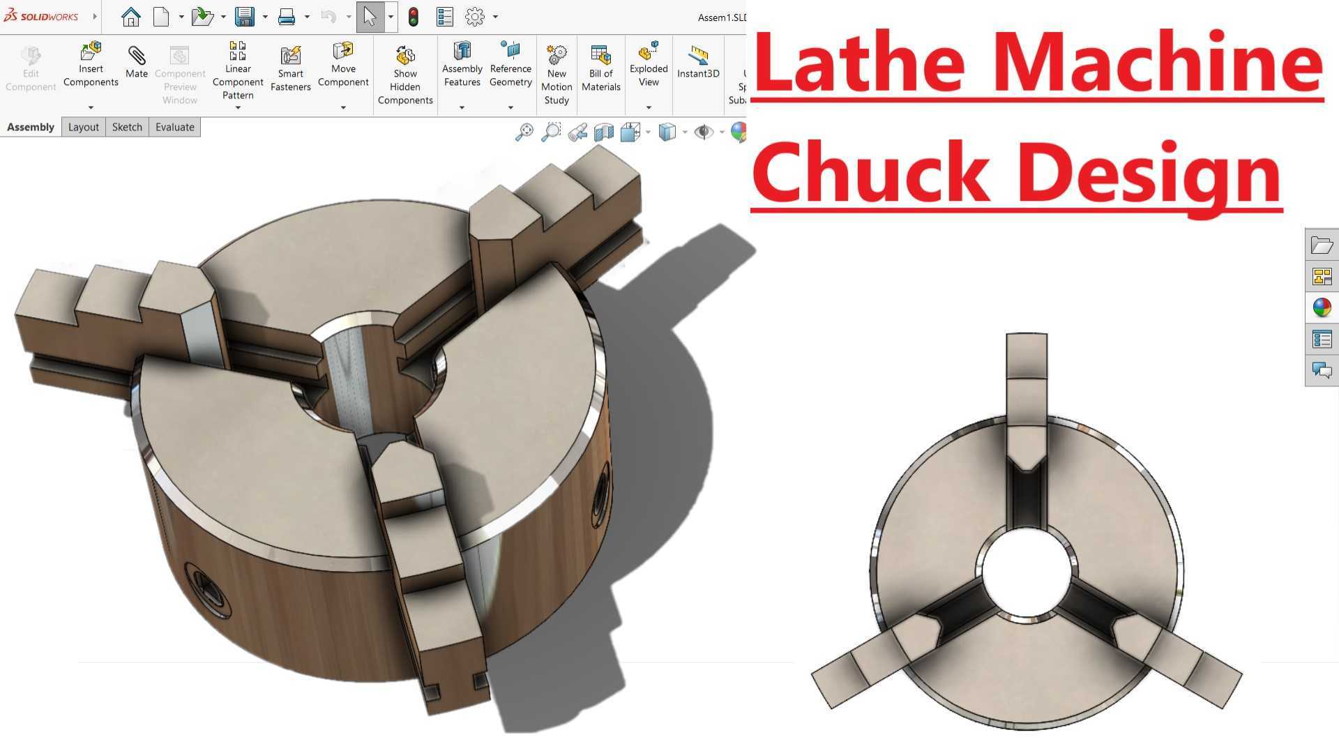 在 Solidworks Assembly 中设计车床卡盘