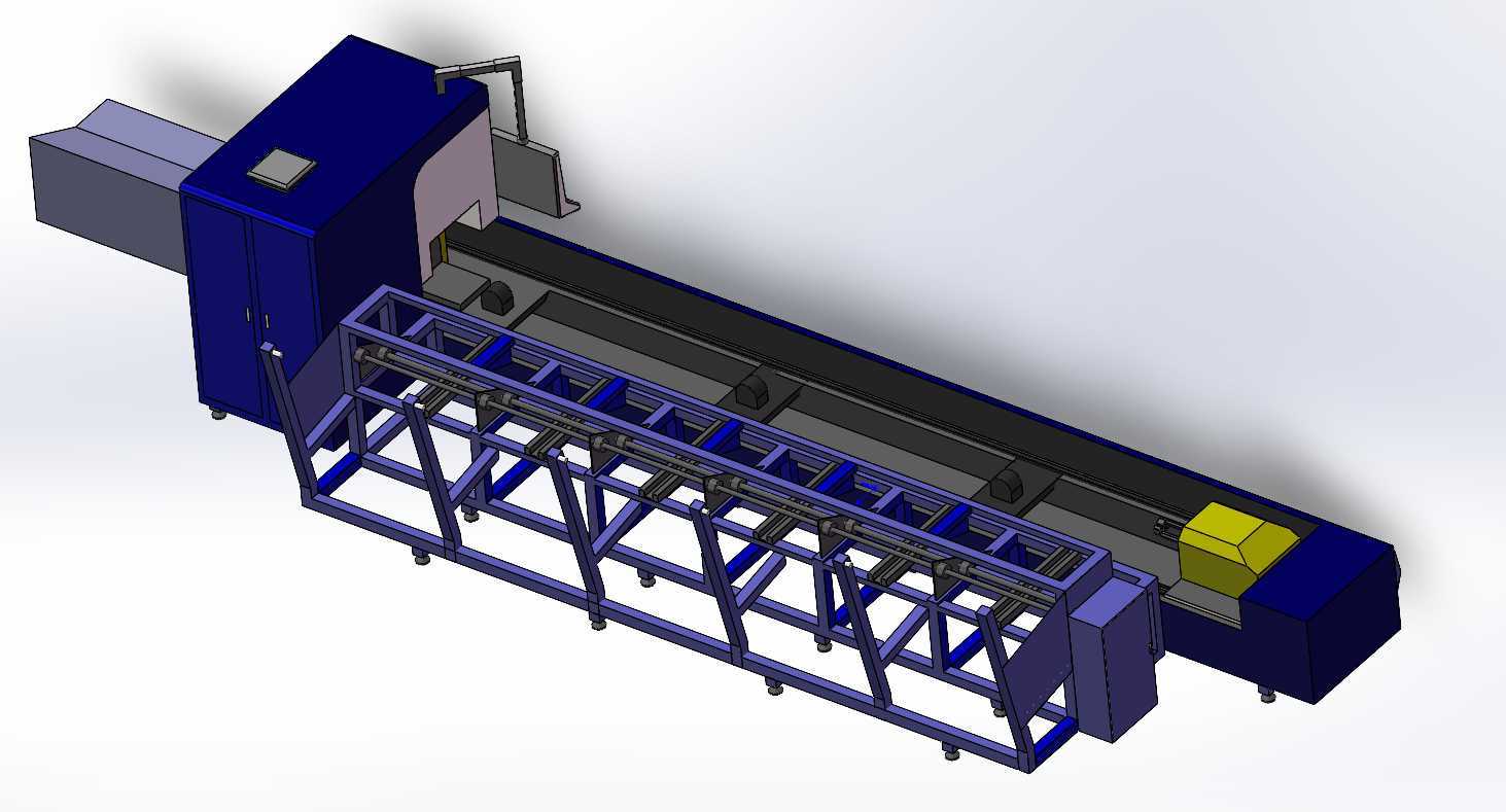 全自动激光切管机 3D 项目 - Tam Otomatik Lazer Kesim Makinesi 3D Projesi