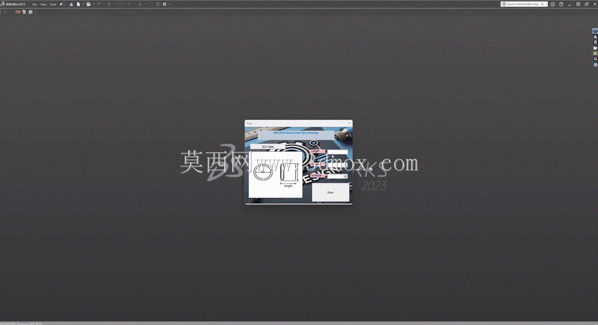 符合 ASME B36.10M 标准的 SolidWorks Pipe Macro – 包含代码